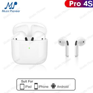 Music Pioneer Mini Pro 4S Écouteurs Bluetooth 5.2 Sans Fil HiFi Casque-Blanc